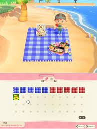 動森地板qr code 及作品id 野餐墊 animal crossing picnic blanket pattern animal crossing qr
