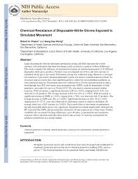 Pdf Chemical Resistance Of Disposable Nitrile Gloves