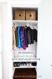 An Organized Coat Closet With The Ikea Algot System Coat Closet Organization Ikea Closet Organizer Ikea Algot