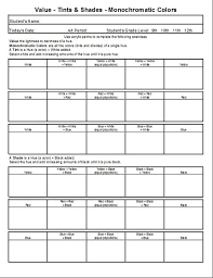 Fairfield Art Color Terms Worksheet Art Basics Art Teacher Resources Homeschool Art