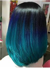Black And Blue Ombre Hair Color Beautiful And Dark Blue And Black Ombre Medium Length Hair