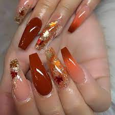 Nailbully B On Instagram Omg I Am In Love Who Is Going To Let Me Try This Look On Them This W Fall Acrylic Nails Long Acrylic Nails Thanksgiving Nails