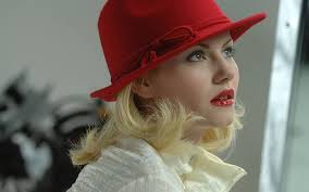 Red Hat & Red Lip, red, lip, elisha cuthbert, model, eye, blonde, sexy,  hat, HD wallpaper