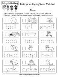 Rhyming Words Worksheet For Kindergarten Free Kindergarten Worksheets Rhyming Words Worksheets Kindergarten Worksheets Printable