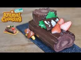 Animal Crossing New Horizons Yule Log Cake Tutorial Youtube Log Cake Yule Log Cake