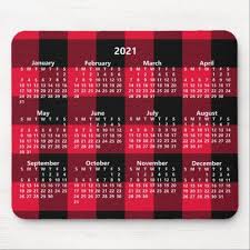 Red Black And White Buffalo Plaid 2021 Calendar Mouse Pad Zazzle Com Buffalo Plaid Pattern Printable Wall Calendar Custom Calendar