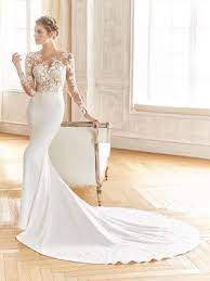 Baena Robe De Mariee A Coupe Sirene Avec Un Decollete Transparent Et Des Manches Longues La Sposa Wedding Dresses Wedding Dress Prices Wedding Dresses