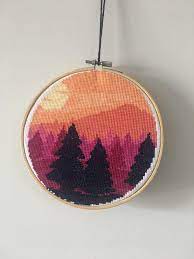Dltk's crafts for kids how to cross stitch. Fo A Cute Little Scenic Cross Stitch Pattern From Alitonembroidery On Etsy Crossstitch