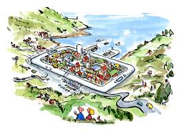 Should you live in a city or in a village? Smart City Mobile Village Illustration By Frits Ahlefeldt Hiking Org Hiking Philosophy