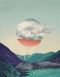 Geometric Forms In Surreal Nature Geometric Landscape Landscape Collage Art