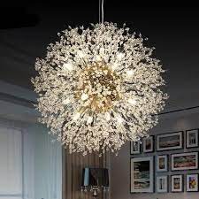 Kichler moderne 2 light 26.5 wide 1 tier led abstract drum chandelier. Modern Led Dandelion Crystal Chandelier Lighting Fixture Ceiling Lights Hanging Light Chandeliers F Ceiling Lights Ceiling Hanging Crystal Chandelier Lighting