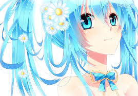 You gotta have blue hair: Blue Eyes Blue Hair Bow Close Flowers Hatsune Miku Vocaloid White Yunxko Wallpapers Hd Desktop And Mobile Backgrounds