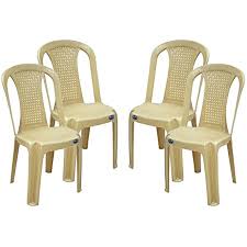 Flash furniture elon series white plastic chair with wooden legs. Nilkamal Plastic Armless Chair Beige 39x47x89cm Set Of 4 Amazon In Furniture