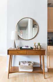 The slim 13 deep console table is at home in an entryway, a hallway, or behind a sofa and perfect for small spaces. 19 Best Mid Century Modern Entryway Decor Ideas
