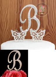 Gold Or Silver Rhinestone Monogram Letter B Wedding Cake Topper 5 Inch Ebay Wedding Cake Toppers Stylish Alphabets Monogram Letters