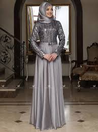 Elif Abiye Gri Rana Zenn Musluman Modasi Abaya Tarzi The Dress