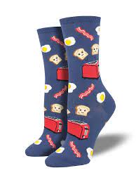 Women S Good Morning Socks In 2021 Food Socks Socks Women Funky Socks