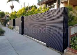 The horizontal slats look the same from the outside. Gate And Fence Protects Los Angeles Homeowner And Family Mulhollandbrand Com