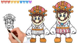 Coloring pages 1549996247super mario odyssey logo nintendo super. Speed Drawing Super Mario Odyssey Mario In King Style Drawing Coloring Pages Videos For Kids Youtube