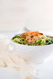 Heat the shrimp in a microwaveable bowl for one minute. Zucchini Noodles With Garlicky Shrimp Recipe Video