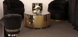 Round tables are easy to move around while square tables pair well with sectionals. Home Decoration Black Gold Trend Lives On With These Modern Stools