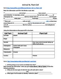 animal vs plant cell