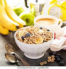 Snacking habits vary from person to person, and where one person might constantly be munching away on snacks, another might never. Healthy Cold Cereal In A White Bowl Healthy Cold Cereal With Banana And Blueberry In A White Bowl Quick Breakfast Or Snack Canstock