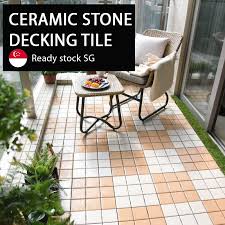 Before, i my wall tiles had many cracks and i had to placed mats to avoid the slippery floor. Premium Ceramic Decking Tile Diy Balcony Outdoor Indoor Stone Deck Floor Ready Stock Waterproof Interlocking Home Decor Shopee Singapore