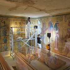 This room was colored a vibrant yellow with paintings of tutankhamun (king tut) in various representations. The Restoration Of King Tut S 3 000 Year Old Tomb Is Finally Complete Architectural Digest