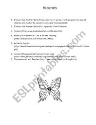 I Never Saw Another Butterfly Esl Worksheet By Nmiddle