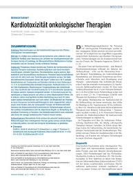 Die elektrokardiografie ist eine methode die elektrische erregung des herzmuskels und damit die aktivität des herzens zu untersuchen. Kardiotoxizitat Onkologischer Therapien
