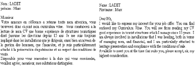 Example Of Cover Letter In French On Left And In English On The Right Download Scientific Diagram
