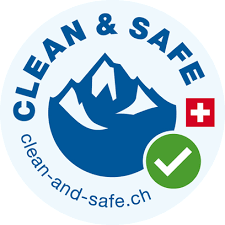 Da man das die sogenannte goldblume nicht verwenden darf schlage ich dein logo als lugbe logo vor. Clean Safe Switzerland Tourism