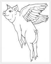 Download or print this amazing coloring page: Free Premium Templates Animal Templates Line Drawing Animal Pigs Drawing