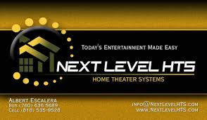 Check out competitors' business cards that share a look similar to yours and browse inspiration, ranging from the minimalist to the bold, and from the timeless to the trendy. Next Level Home Theater Systems Business Card Business Card Design Home Theater System Home Theater