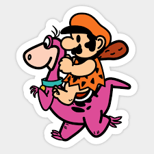Grand Dad Dino Ride Mario Sticker Teepublic