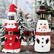 The inspiration for this luxe christmas dinner tablescape came from my babcie (which means grandma in polish). Home Garden Red Wine Bottle Cover Bags Christmas Dinner Table Party Decor Santa Claus Diy Holiday Seasonal Decor