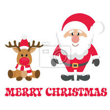 Maybe you would like to learn more about one of these? Cerf De Noel Dessin Anime Avec Le Pere Noel Avec Texte Peintures Murales Tableaux Traineau Rudolph Noel Myloview Fr