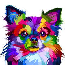 Arcobaleno Chihuahua Ferro Sul Trasferimento Tutti I Nostri Ferro Sui Trasferimenti Sono Dotati Istruzioni Passo Passo Il Dog Pop Art Pop Art Animals Dog Pop