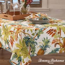 Tortuga Oblong Tablecloth White Table Cloth Tropical Kitchen Decor Tablecloths For Sale