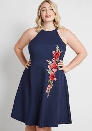 A Lesson In Luxe Embroidered A Line Dress Navy Cocktail Dress Blue Cocktail Dress Plus Size Cocktail Dresses