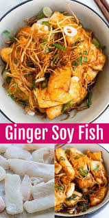 Ginger Soy Fish Cooking Chinese Food Pan Fried Fish Cooking Seafood