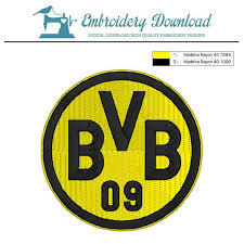 Borussia Dormund Logo Soccer Bundesliga Embroidery Design Stickmaschinenmuster Logo Sticken Maschinenstickerei