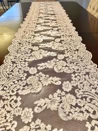 Table Runner Lace Table Runner Lace Ivory Table Runner Etsy In 2020 Lace Table Runners Table Runners Wedding Lace Table