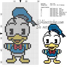 donald duck disney cuties free cross stitch pattern 30x52 7