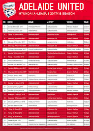 Click on the downloaded file to add the fixtures to your calendar. Adelaide United S 2017 18 Hyundai A League Fixtures Announced Adelaide United