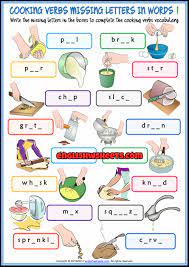 This fruit is common in east asia and 'nashi' is actually the japanese word for pear! Cooking Verbs Missing Letters In Words Exercise Worksheets