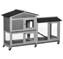 Indoor Outdoor Bunny Cages Two Story Two Story Rabbit Hutch With Wheels -  Indoor Bunny Cage With Ramp, Pull-Out Tray & Waterproof Roof Indoor Rabbit  ...