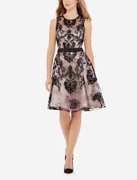 Lace Fit Flare Dress The Perfect Holiday Party Dress Floral Mesh Lace And Glossy Fabric Together Create A Simultane Fit Flare Dress Dresses Pretty Outfits