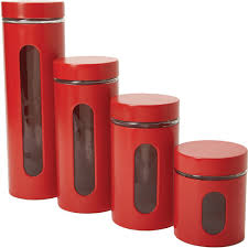 Each canister is finished in a very attractive red color and it includes some. Red Kitchen Canister Sets Walmart Com